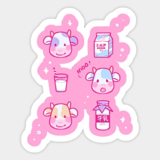 Cute Milk & Cow Sticker